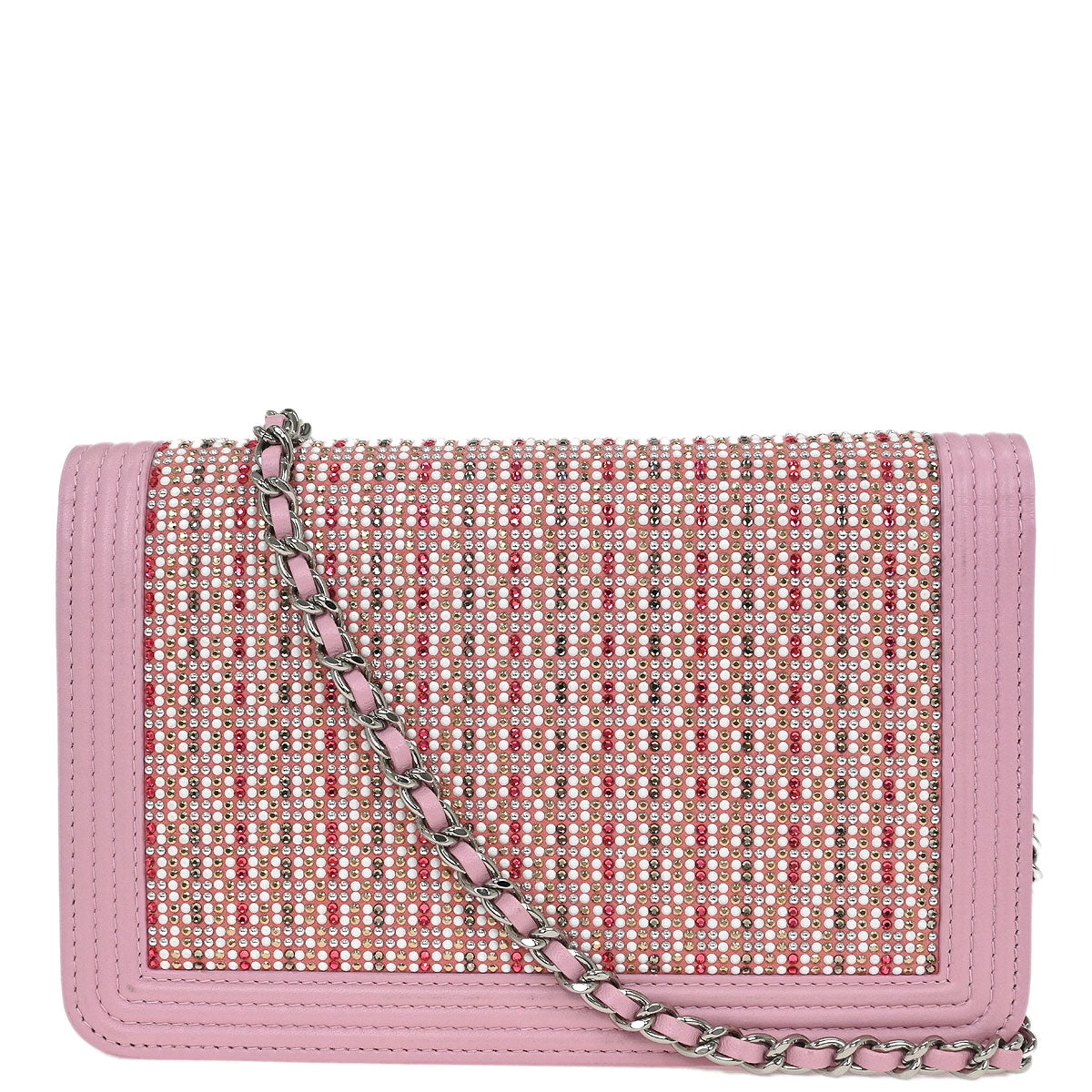 Chanel Pink Lambskin Rhinestone WOC Wallet On Chain