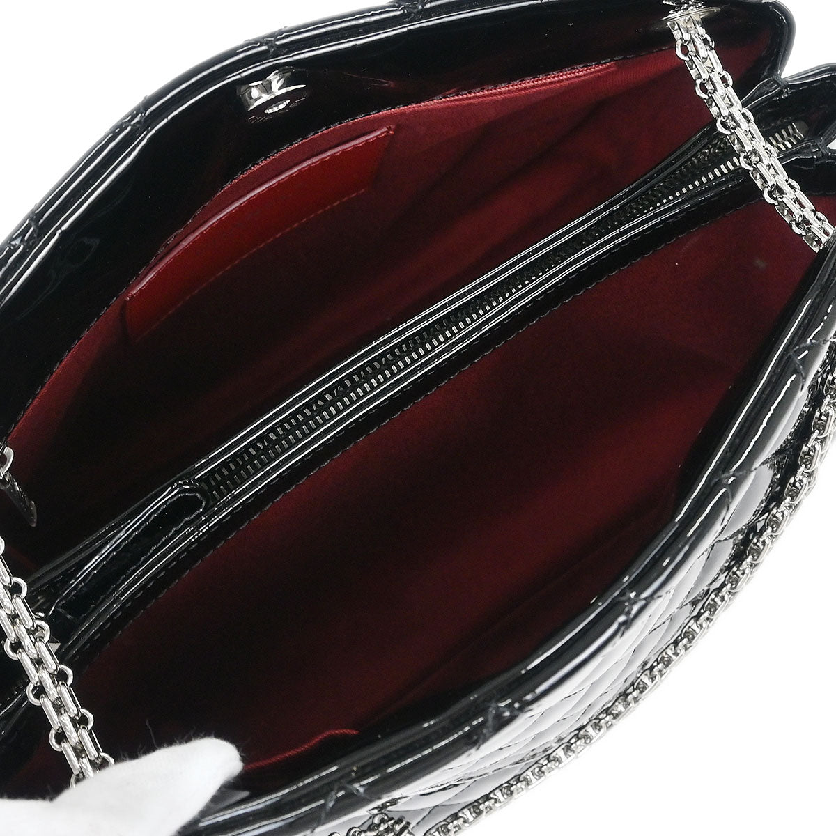 Chanel Black Patent Leather Large Mademoiselle Bowling Bag