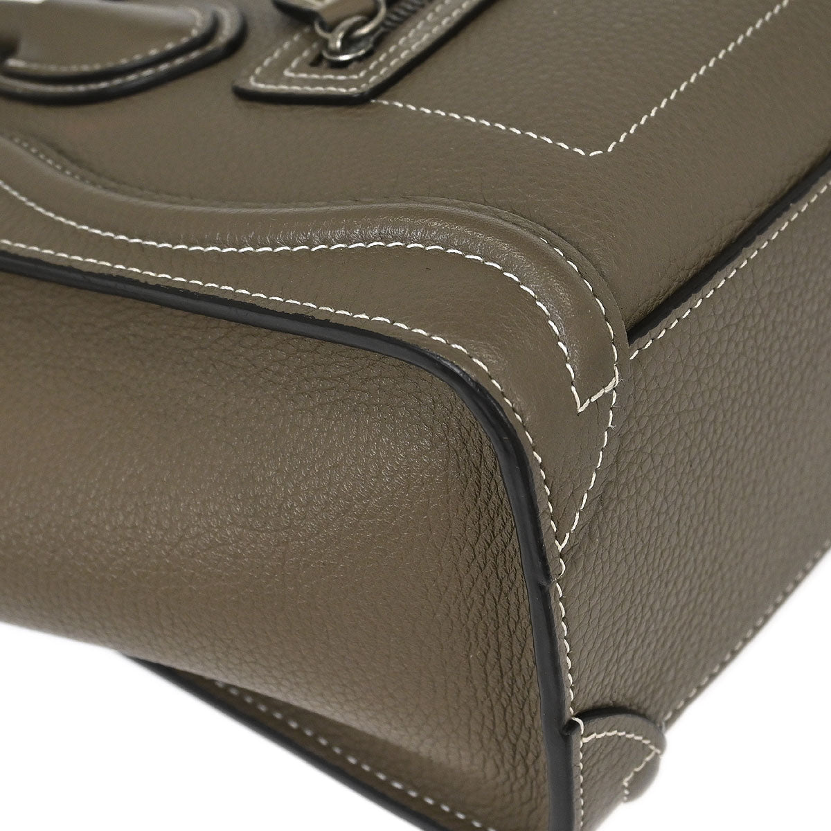 Celine Brown Leather Nano Luggage Tote Handbag