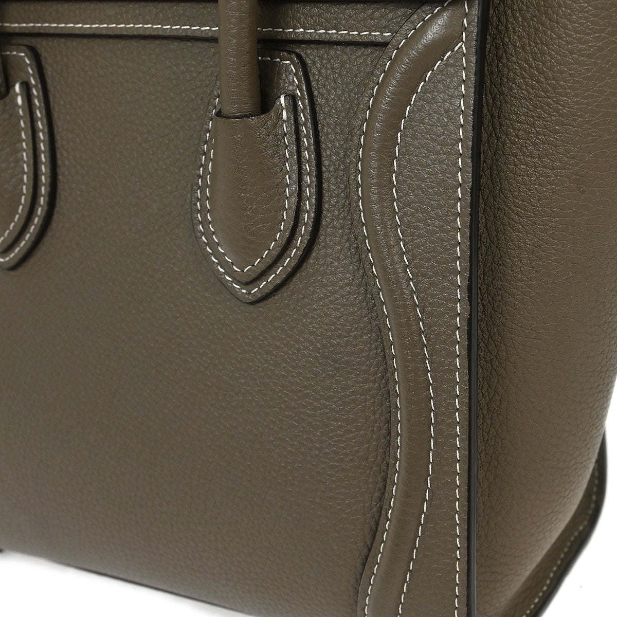 Celine Brown Leather Nano Luggage Tote Handbag