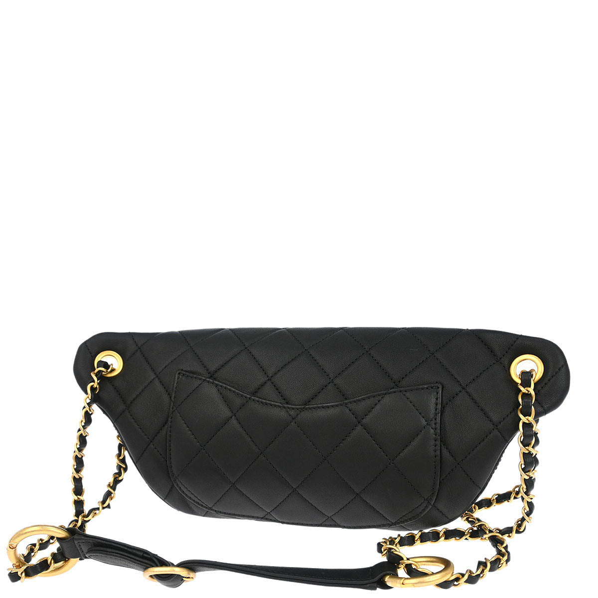 Chanel Black Calfskin All About Chains Bum Bag