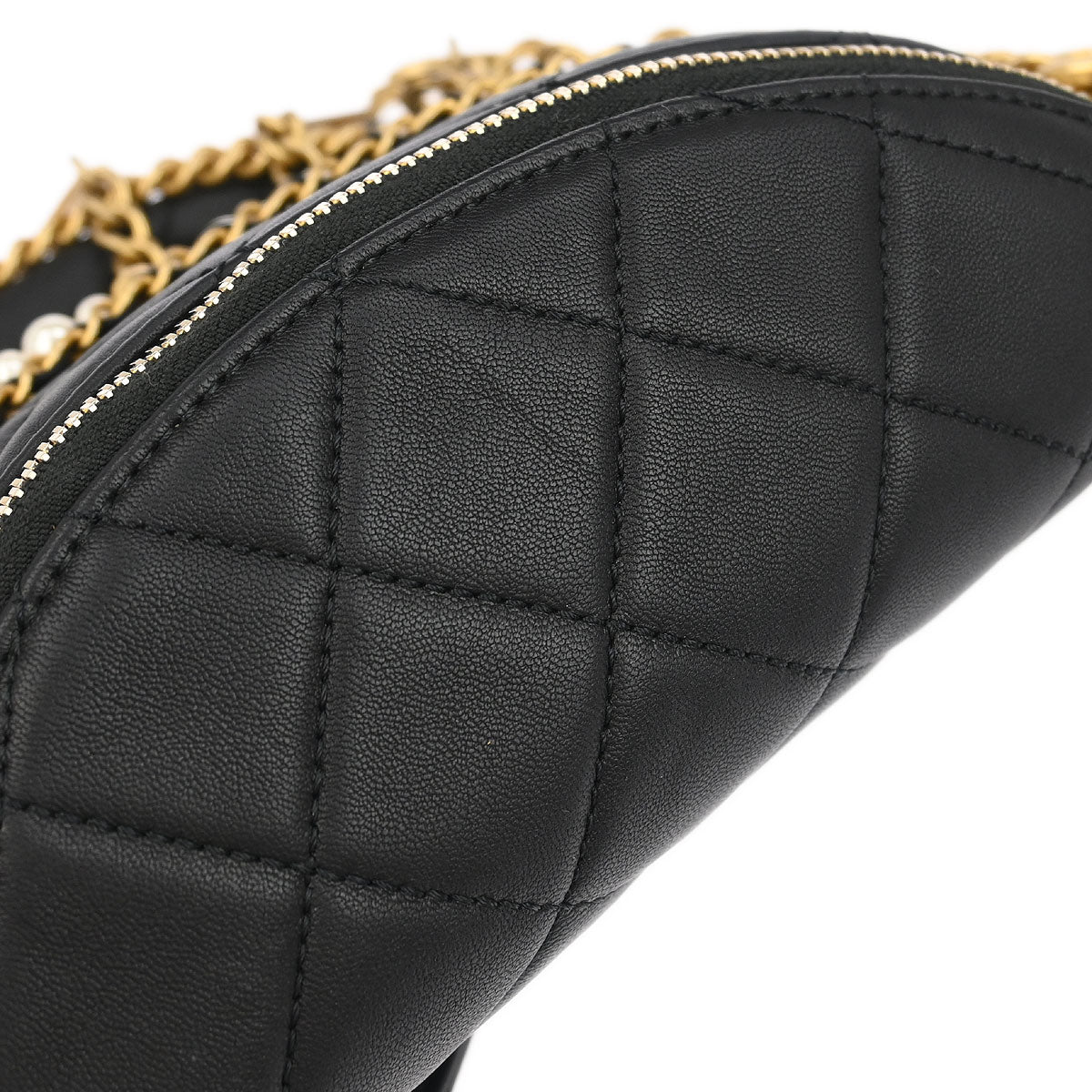 Chanel Black Calfskin All About Chains Bum Bag