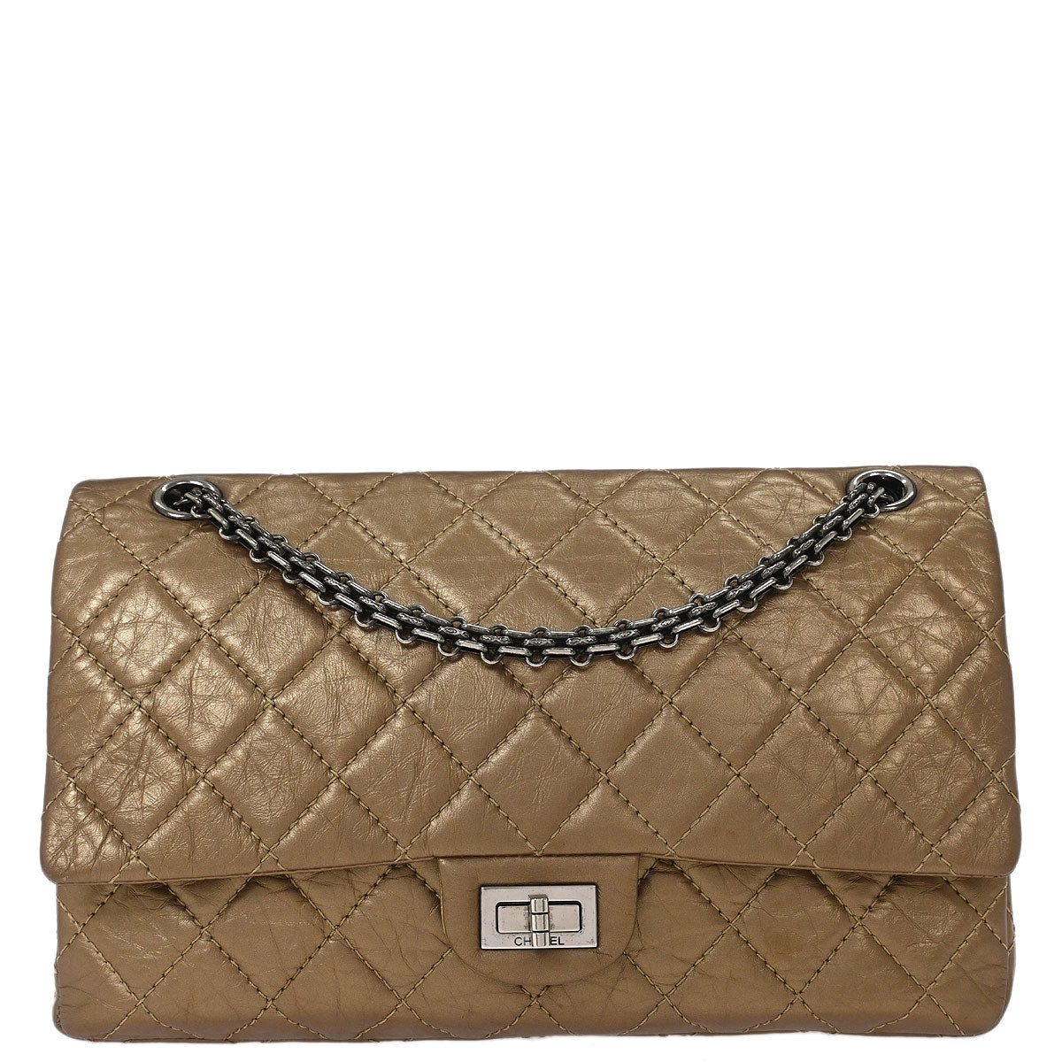 Chanel Brown Calfskin Mademoiselle Lock Double Flap Shoulder Bag
