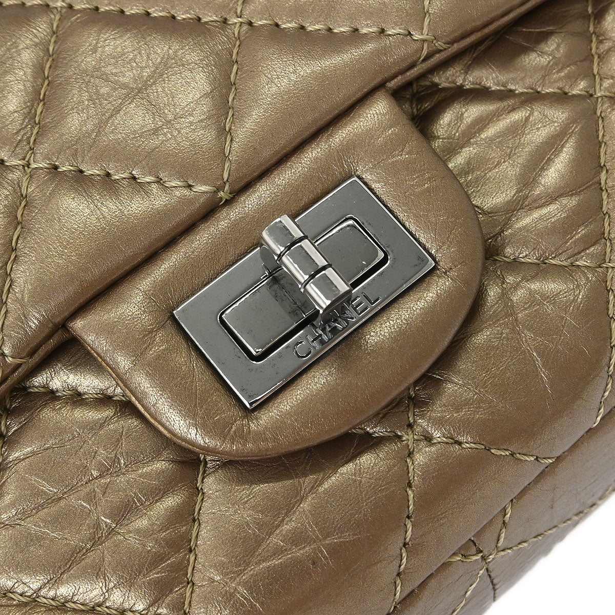 Chanel Brown Calfskin Mademoiselle Lock Double Flap Shoulder Bag