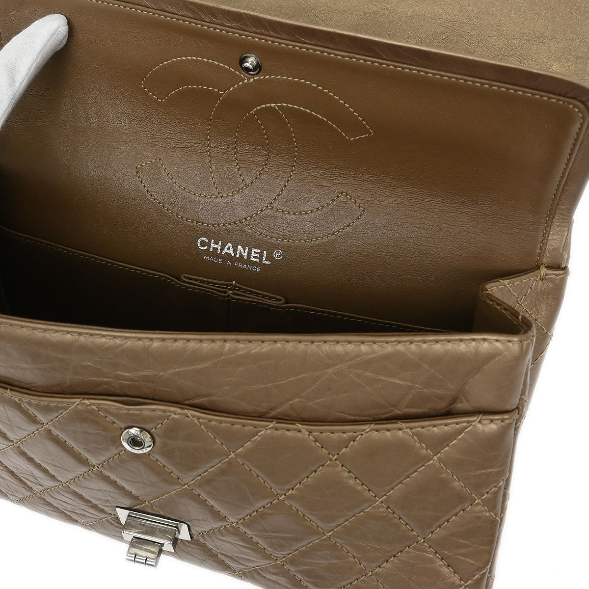 Chanel Brown Calfskin Mademoiselle Lock Double Flap Shoulder Bag