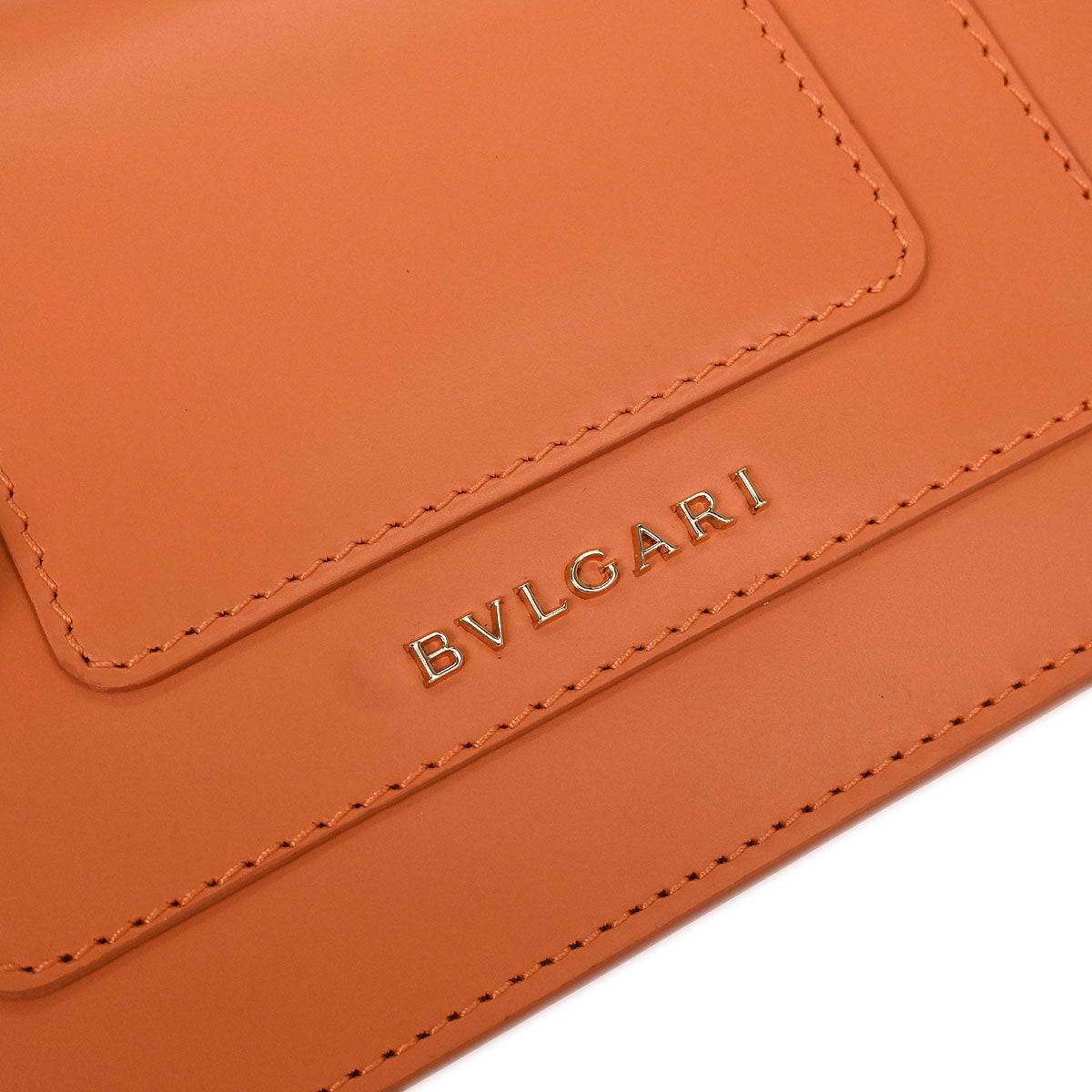 Bvlgari Light Orange Leather Serpenti Forever Shoulder Bag