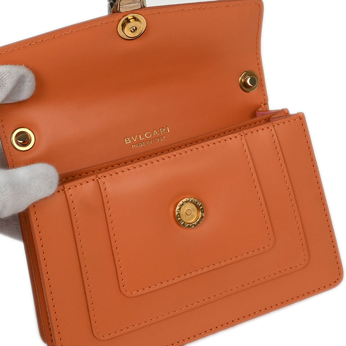 Bvlgari Light Orange Leather Serpenti Forever Shoulder Bag