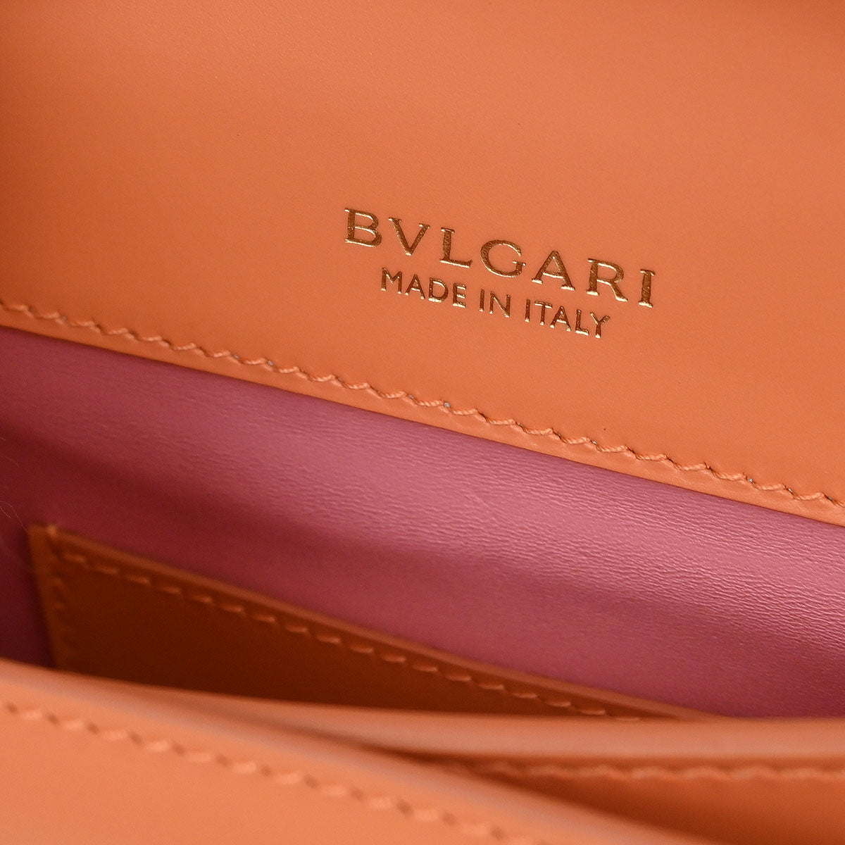 Bvlgari Light Orange Leather Serpenti Forever Shoulder Bag