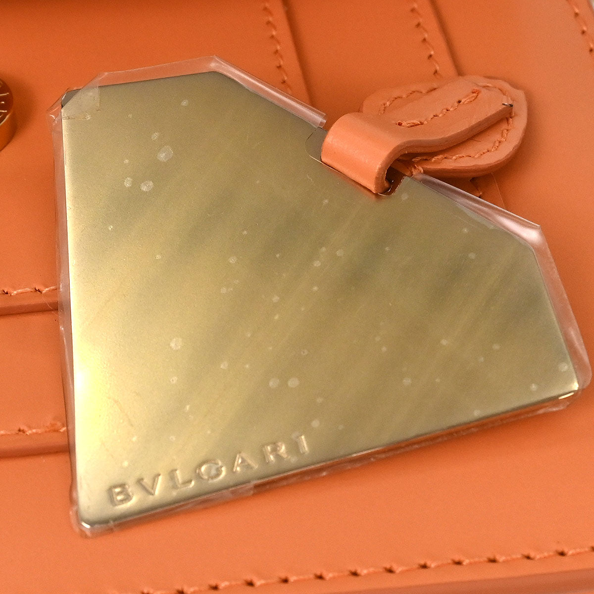 Bvlgari Light Orange Leather Serpenti Forever Shoulder Bag