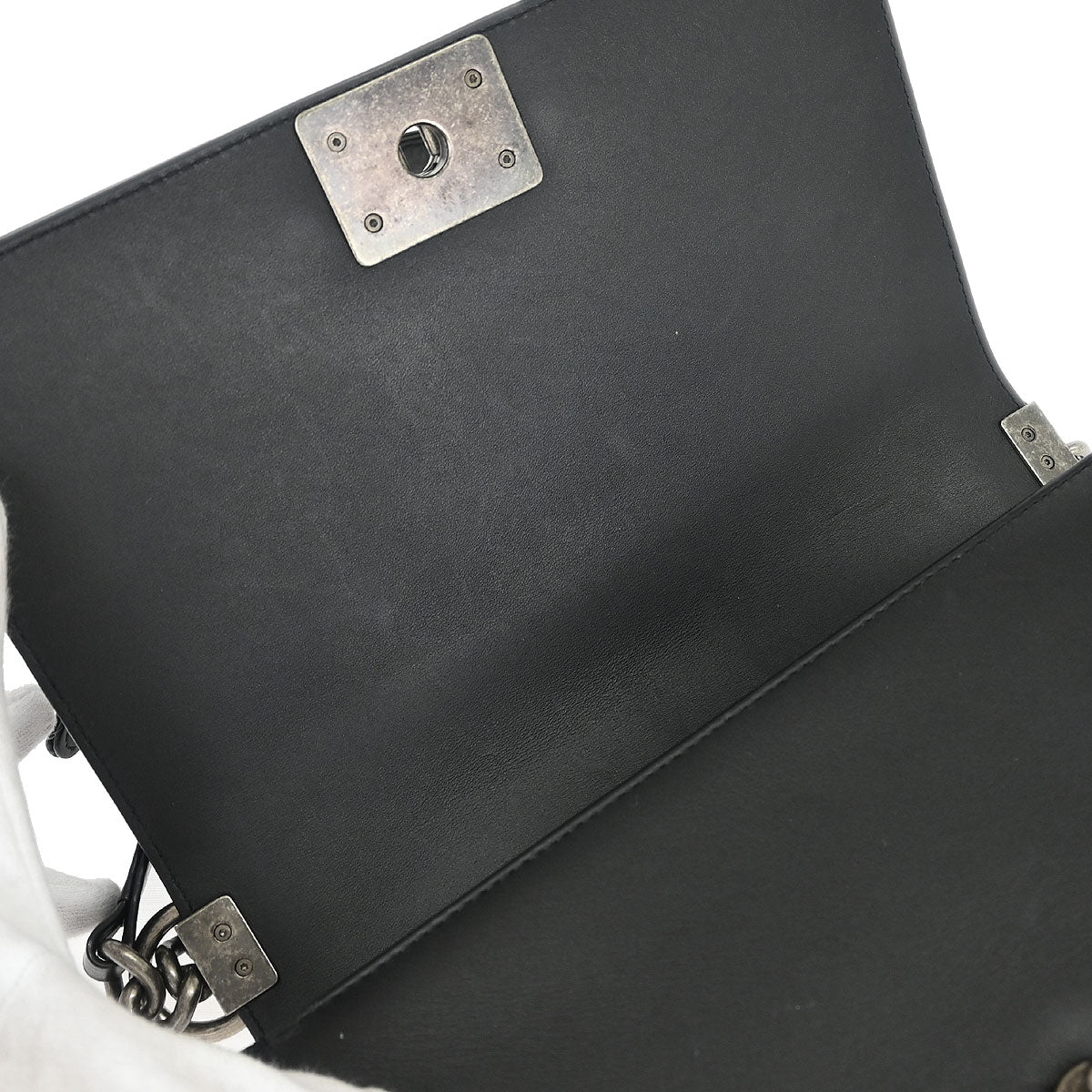 Boy Chanel Black Calfskin Rhinestone Studs Medium Shoulder Bag