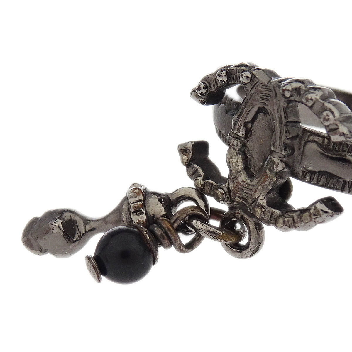 Chanel Ring Silver Dangle CC #50 A12A