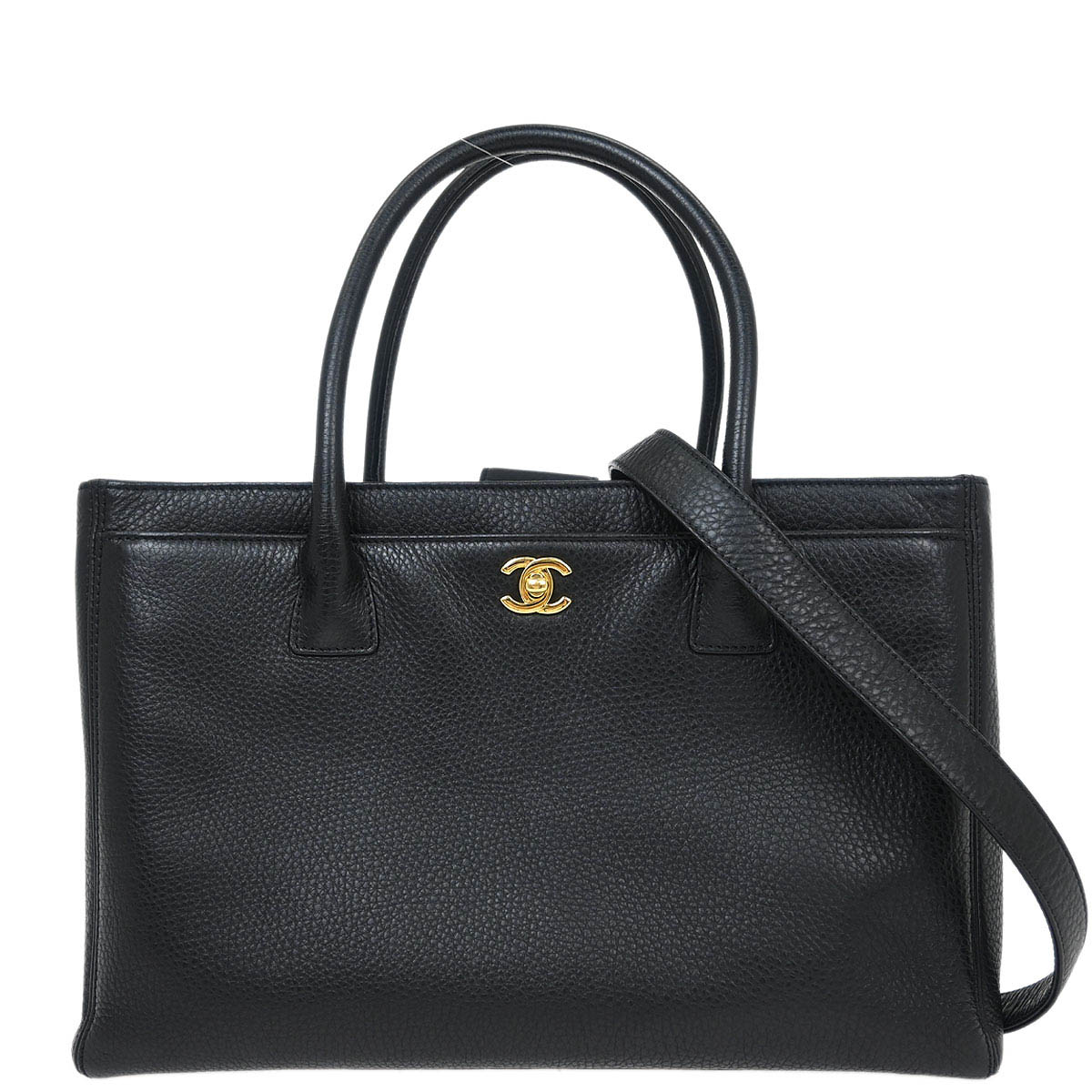 Chanel Black Deerskin Executive Cerf Tote Handbag