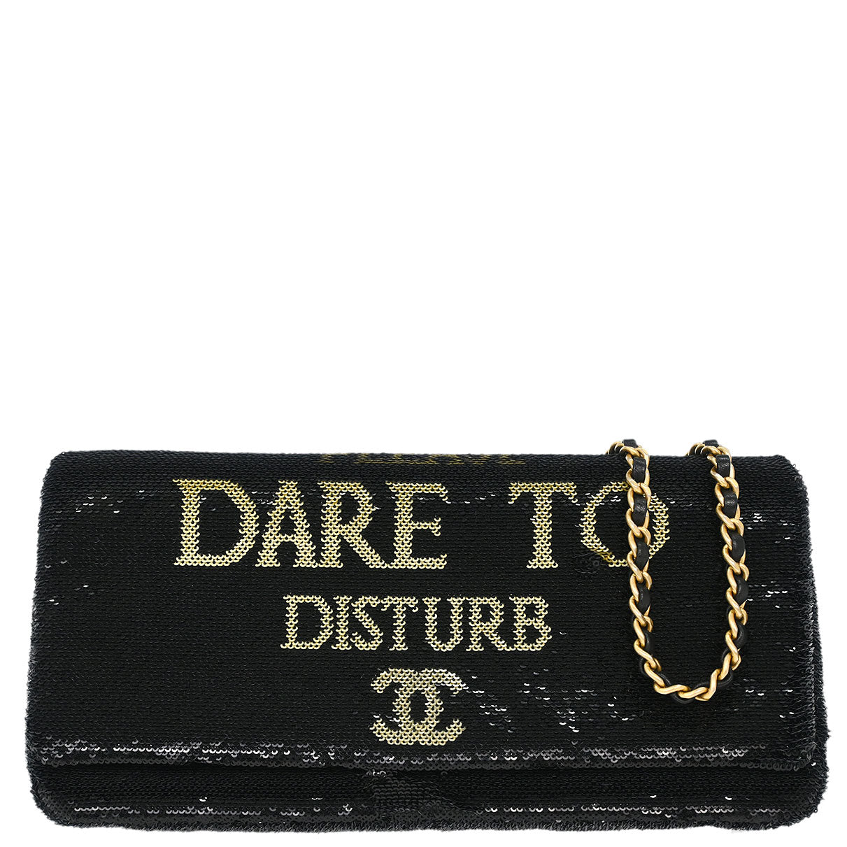 Chanel Black Sequins Dare To Disturb Shoulder Bag