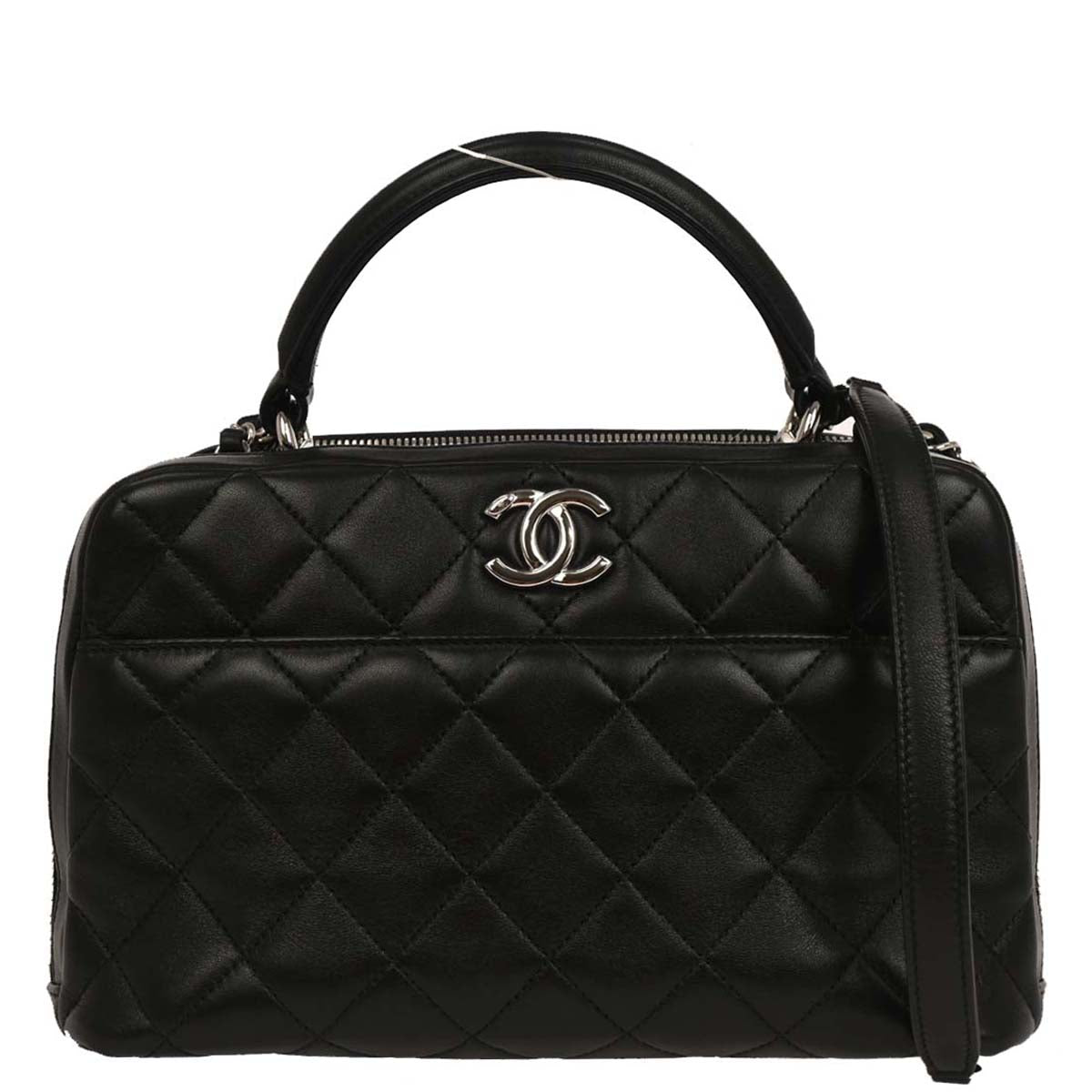 Chanel Black Lambskin Trendy CC Bowling Bag