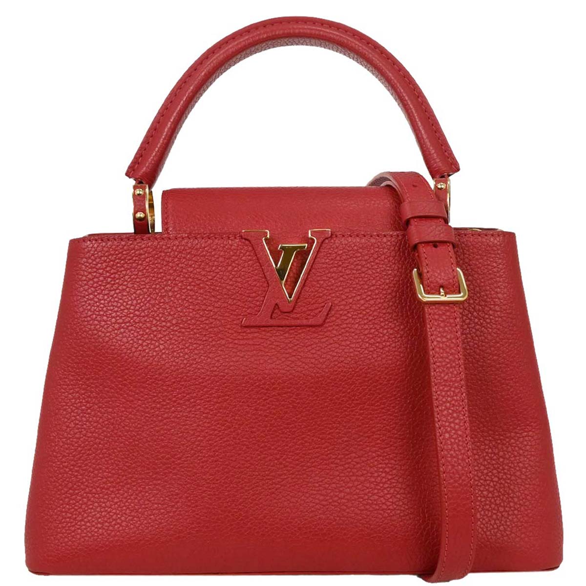 Louis Vuitton Red Capucines PM 2way Shoulder Handbag M43935