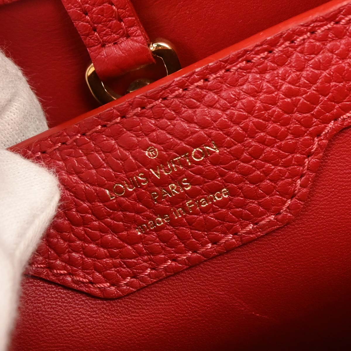 Louis Vuitton Red Capucines PM 2way Shoulder Handbag M43935
