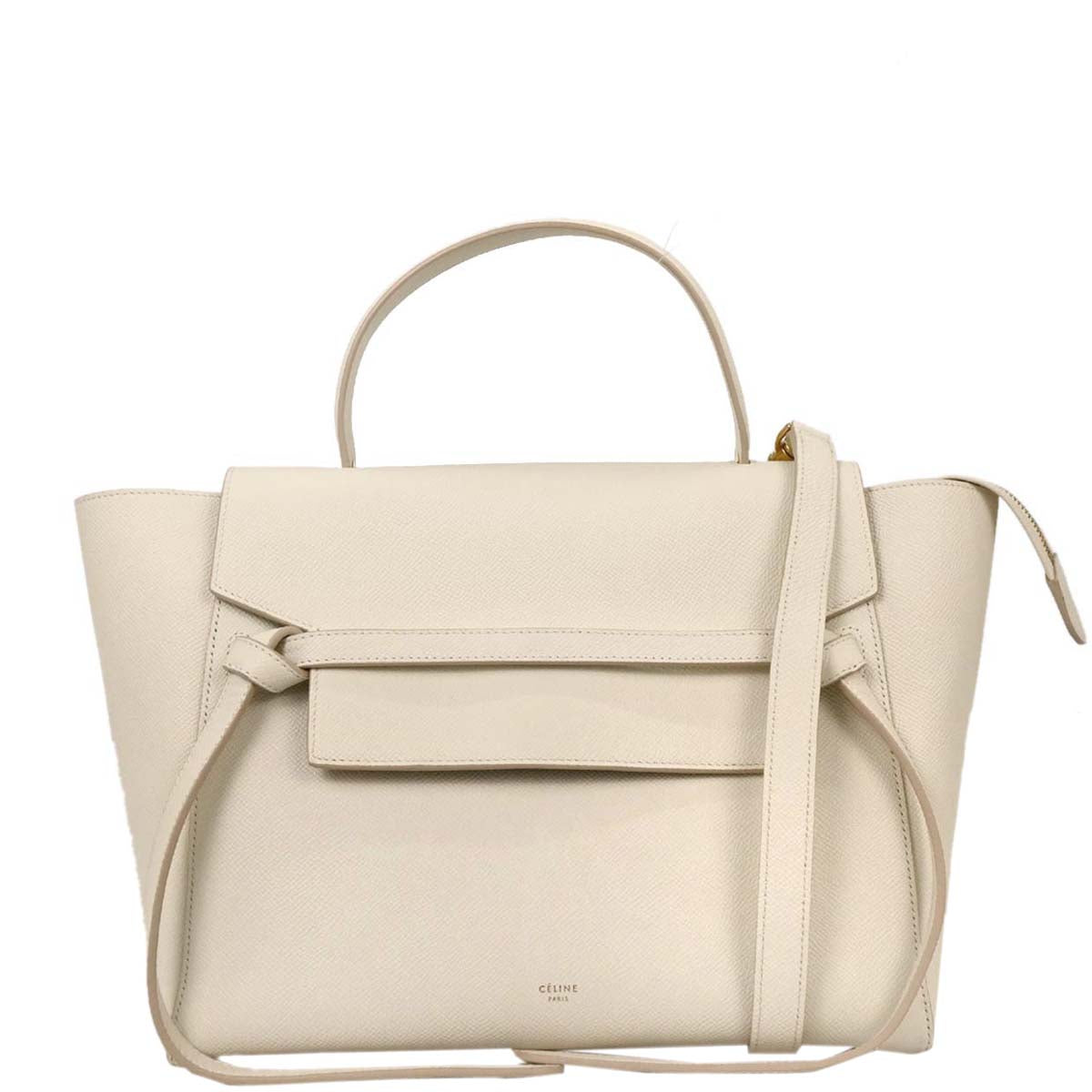 Celine White Belt Bag 2way Shoulder Handbag
