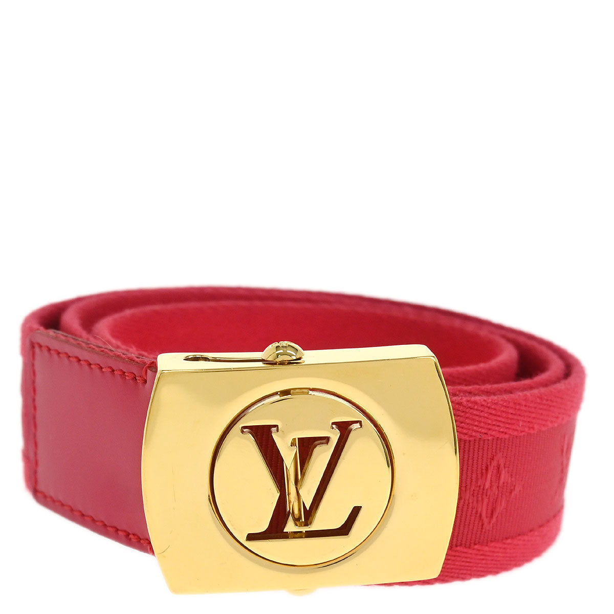 Louis Vuitton Red Ceinture Fortune Belt LV Cut Out M9734W #80/32