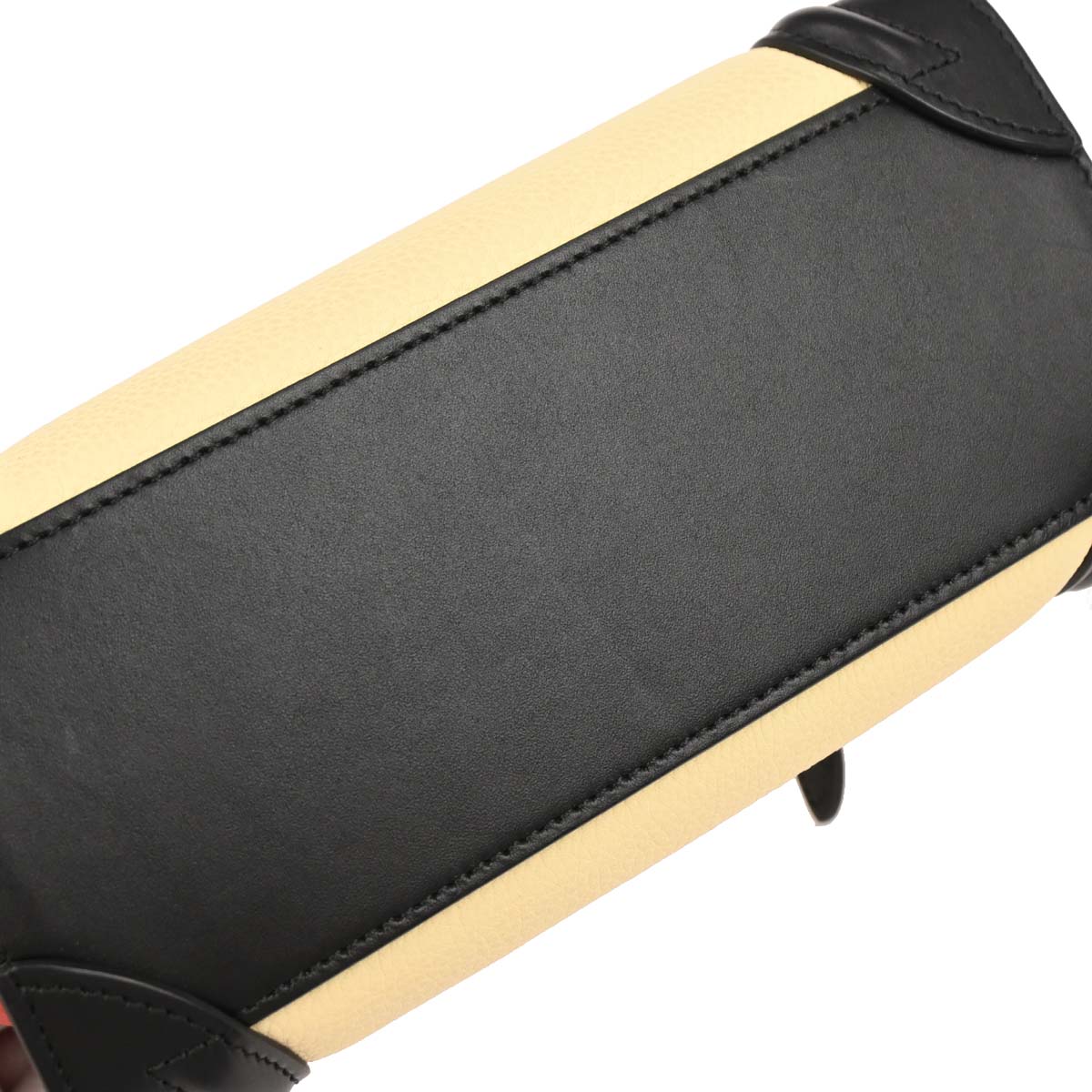 Celine Off-white Black Nano Luggage Tote Handbag