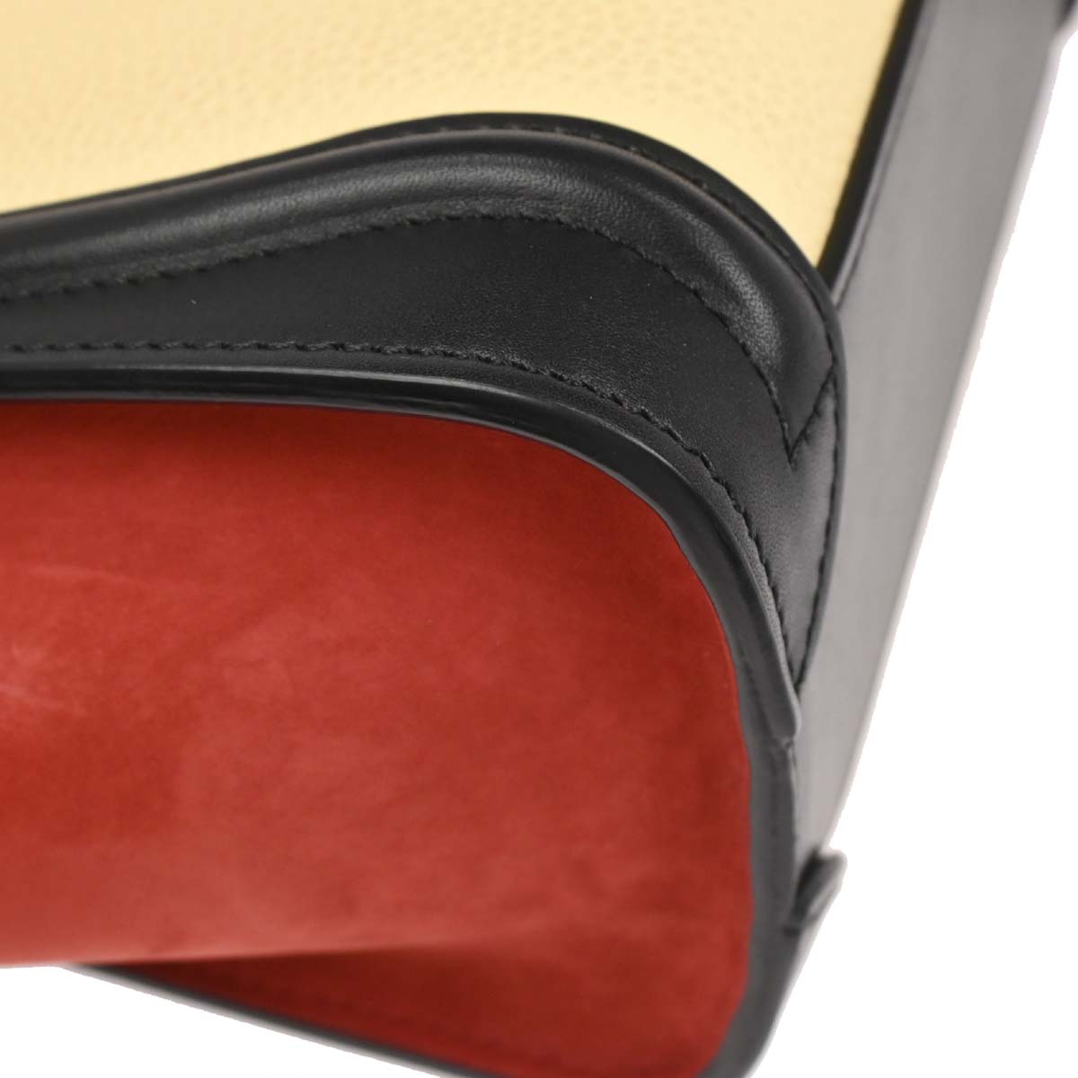 Celine Off-white Black Nano Luggage Tote Handbag