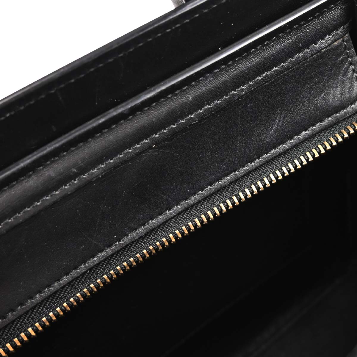 Celine Off-white Black Nano Luggage Tote Handbag