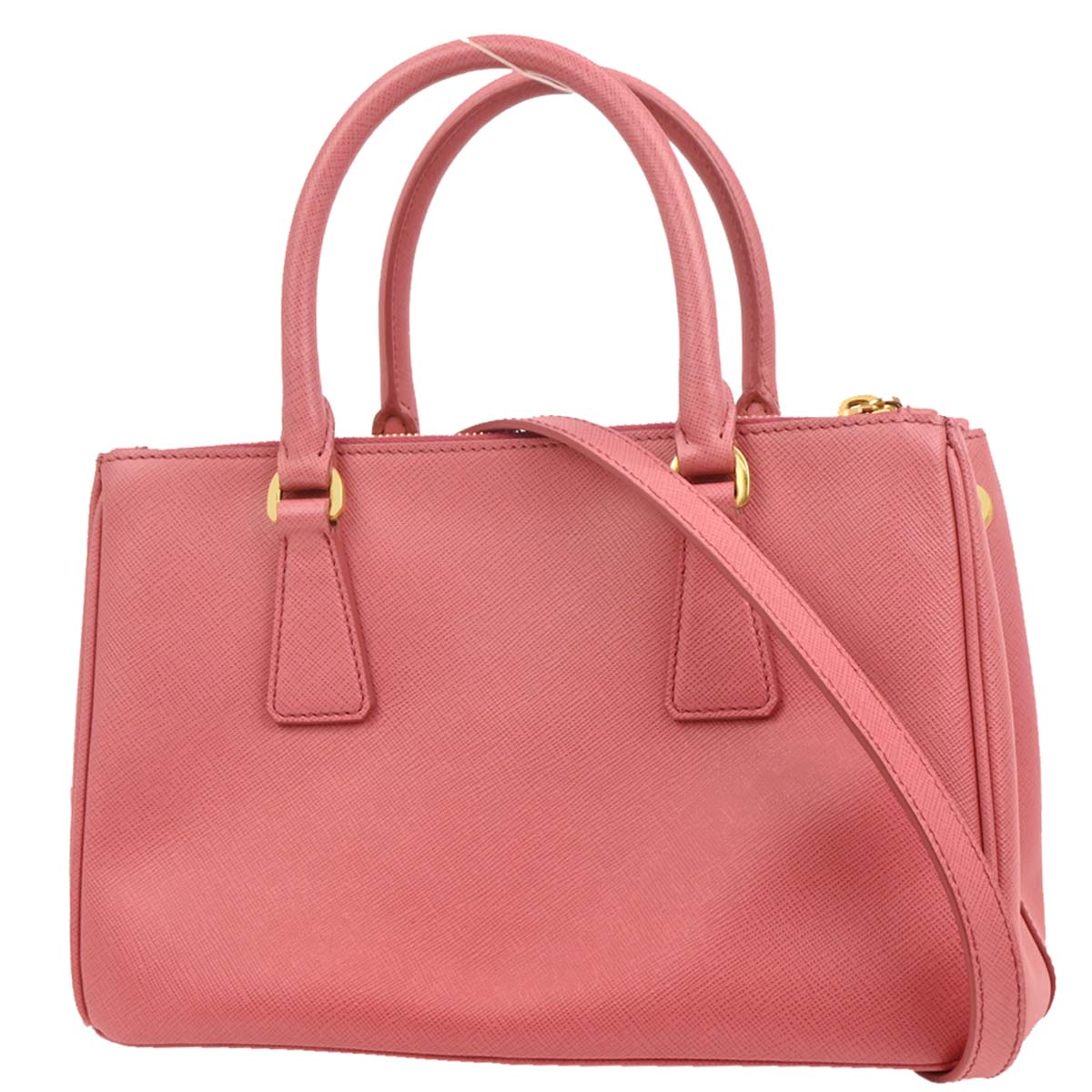 Prada Pink Leather Galleria 2way Shoulder Tote Handbag