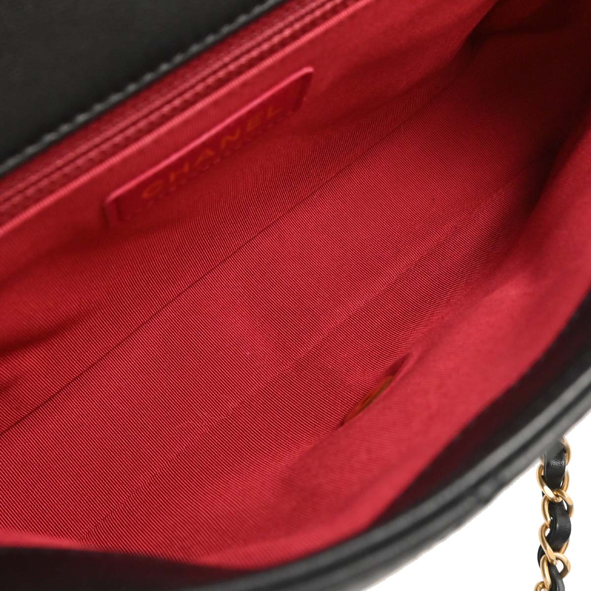 Chanel Black Lambskin Circular Handle 2way Shoulder Handbag