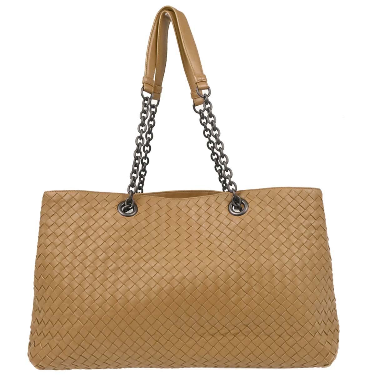 Bottega Veneta Brown Leather Intrecciato Tote Handbag