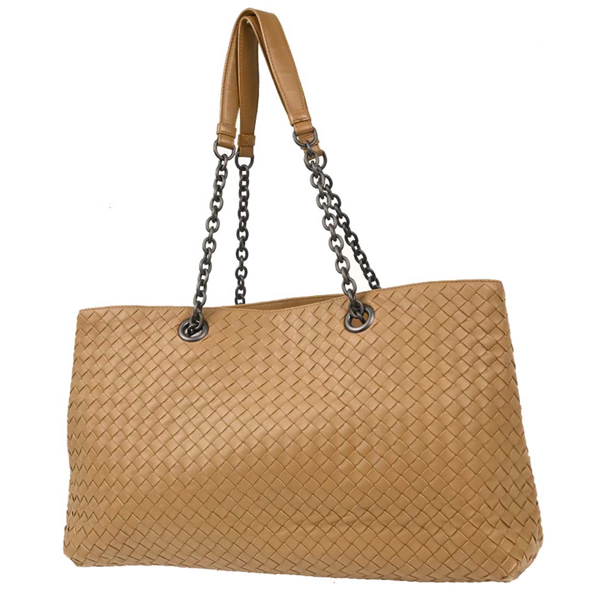 Bottega Veneta Brown Leather Intrecciato Tote Handbag