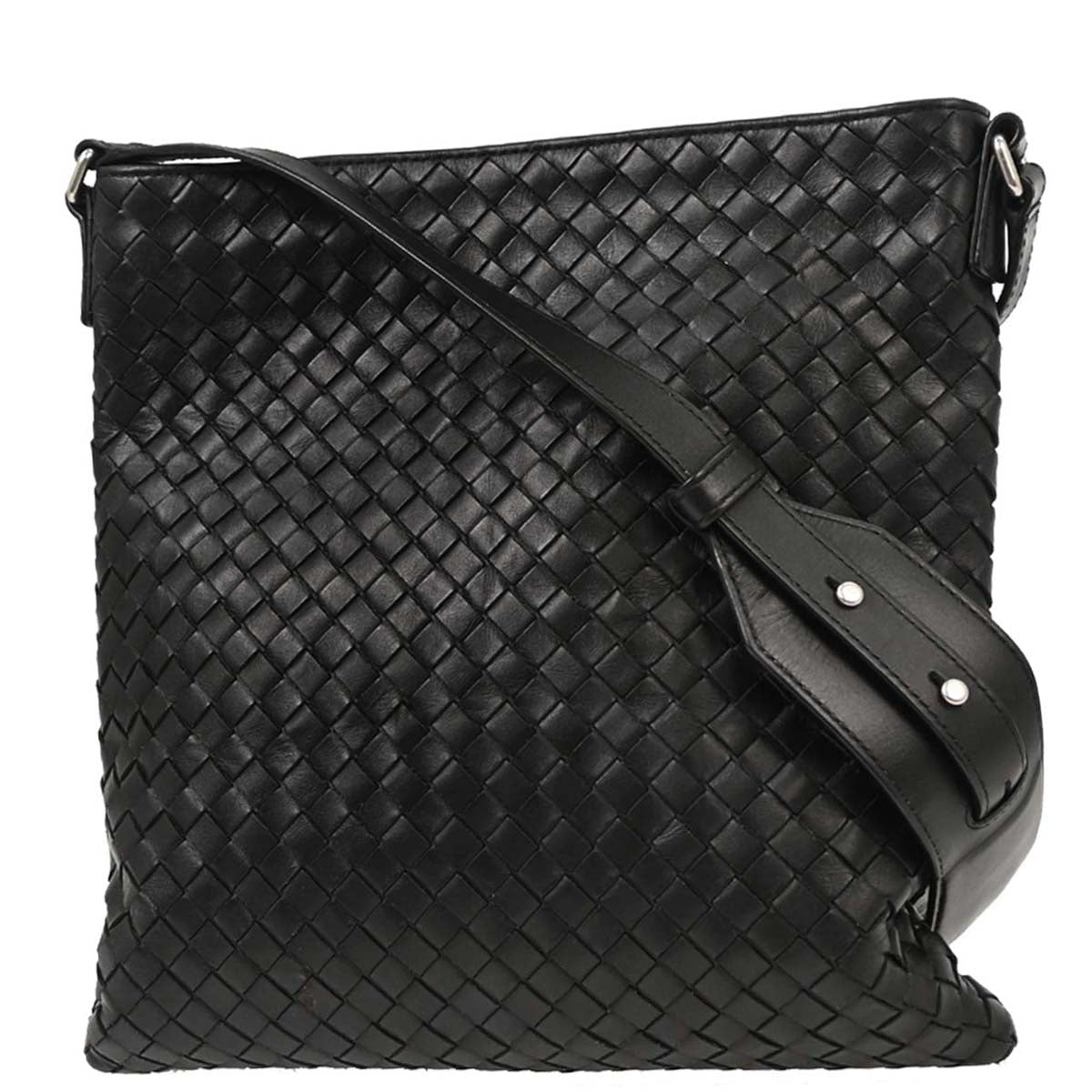 Bottega Veneta Black Intrecciato Shoulder Bag