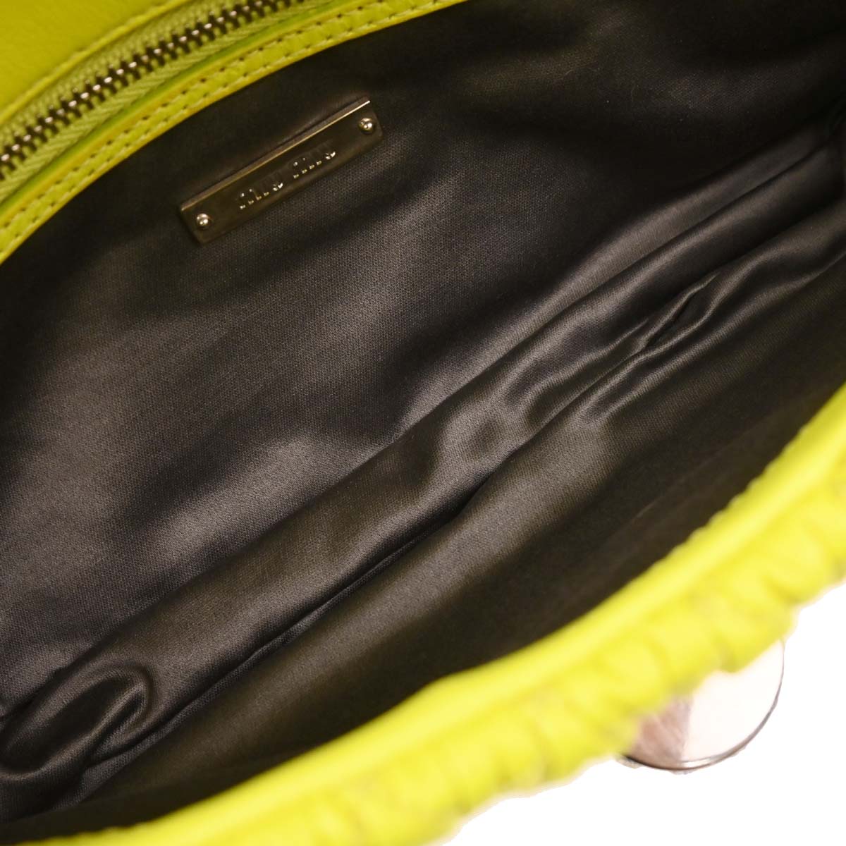 Miu Miu Yellow Lambskin Nappa Crystal Handbag
