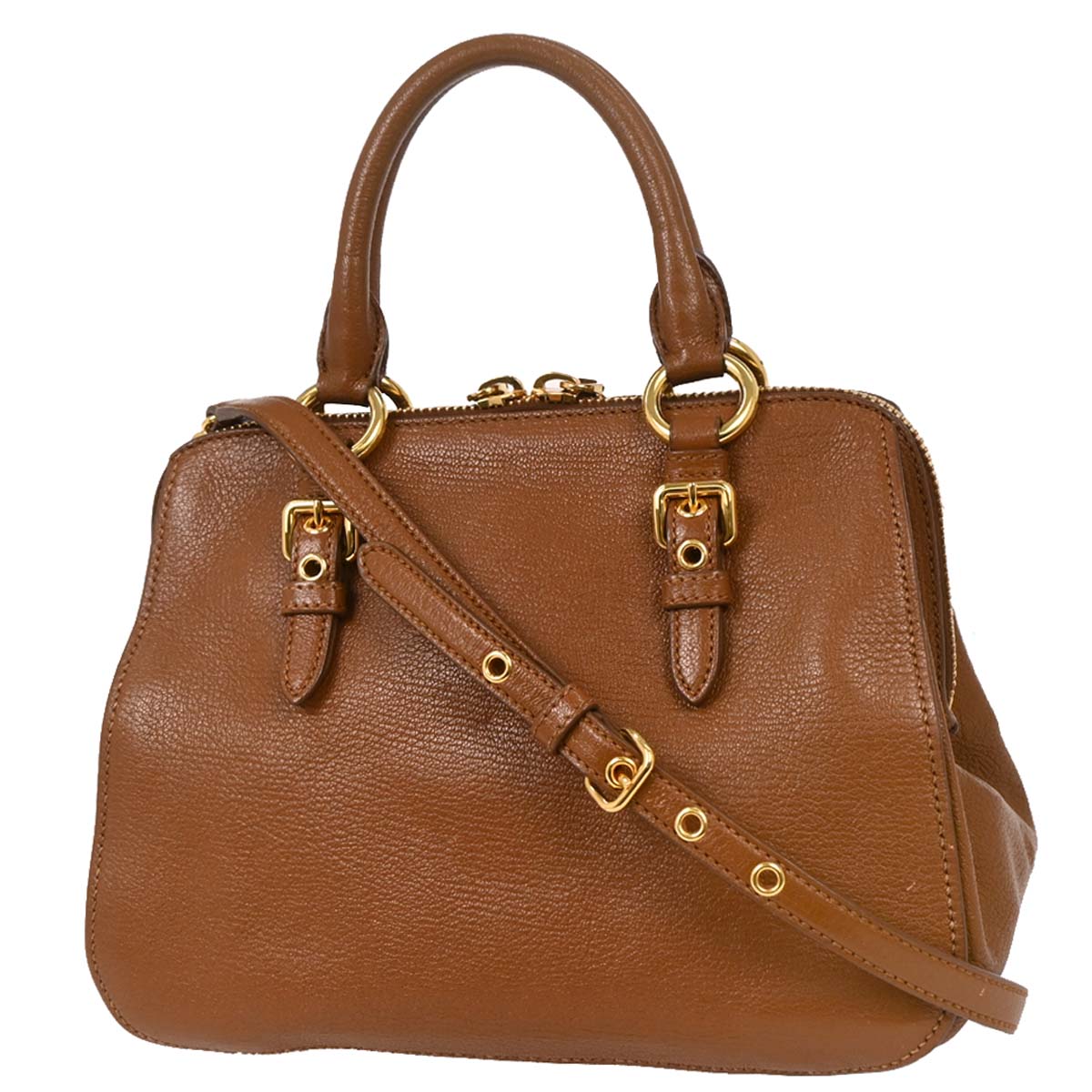 Miu Miu Brown Leather 2way Shoulder Handbag