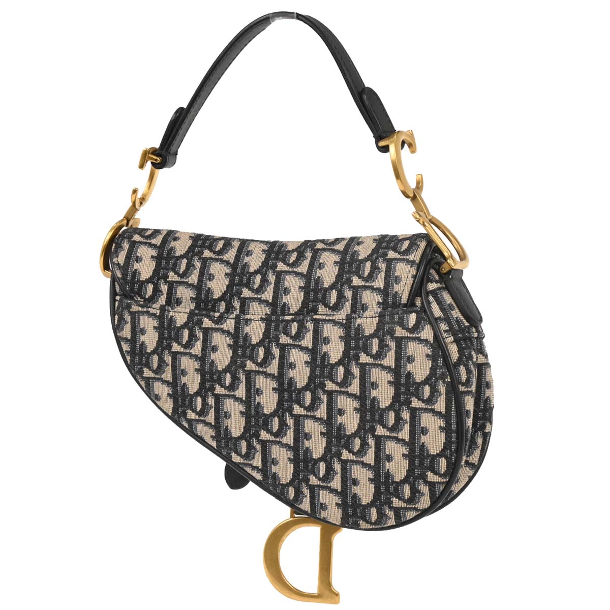Christian Dior Navy Beige Trotter Saddle Handbag