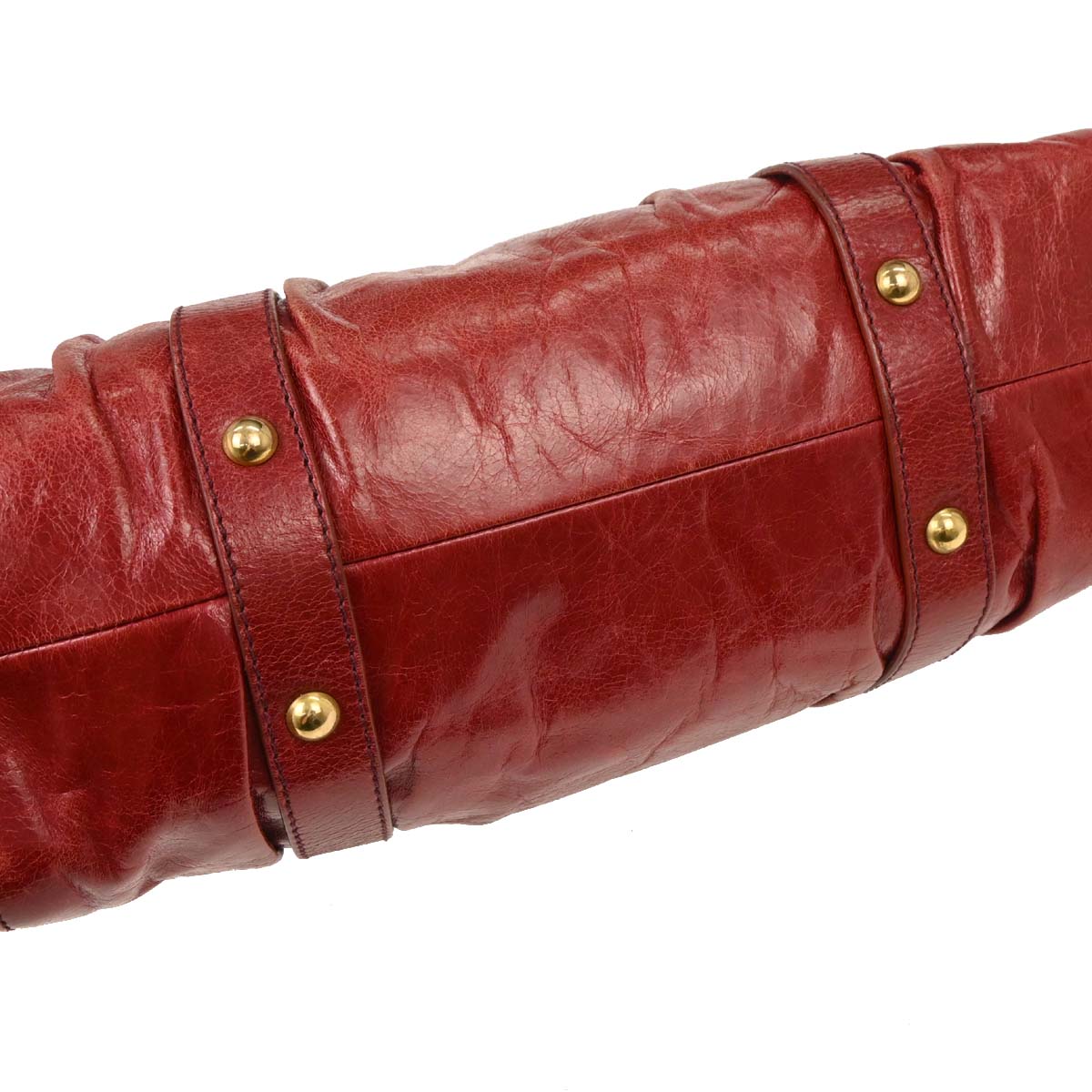 Miu Miu Red Leather 2way Shoulder Tote Handbag