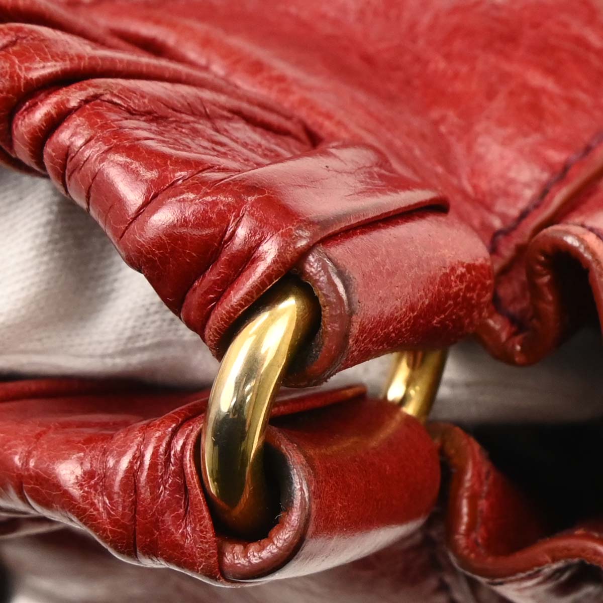 Miu Miu Red Leather 2way Shoulder Tote Handbag