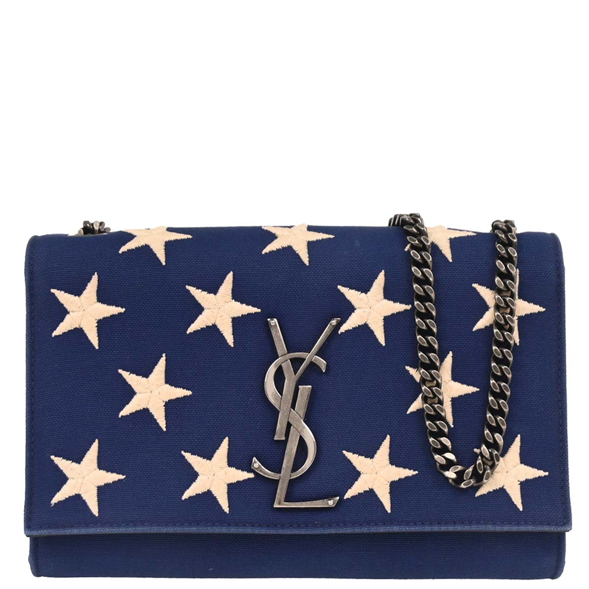 Saint Laurent Navy Canvas Kate Shoulder Bag