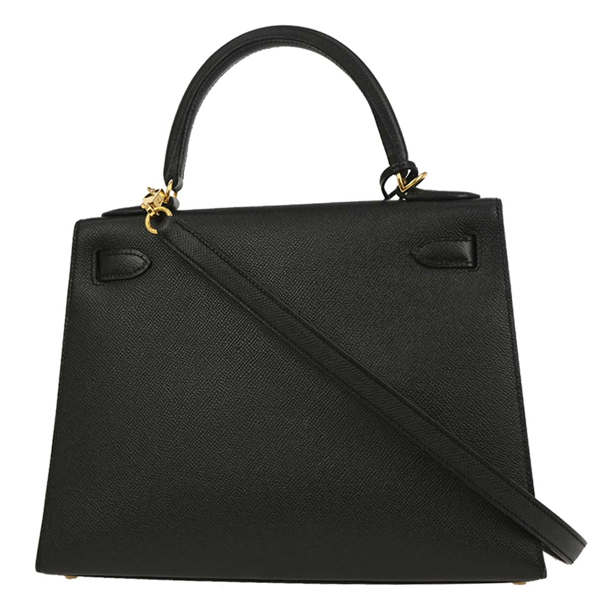 Hermes Black Epsom Kelly 28 Sellier 2way Shoulder Handbag