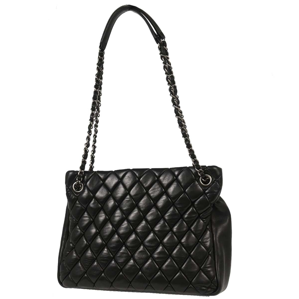 Chanel Black Lambskin Tote Shoulder Bag