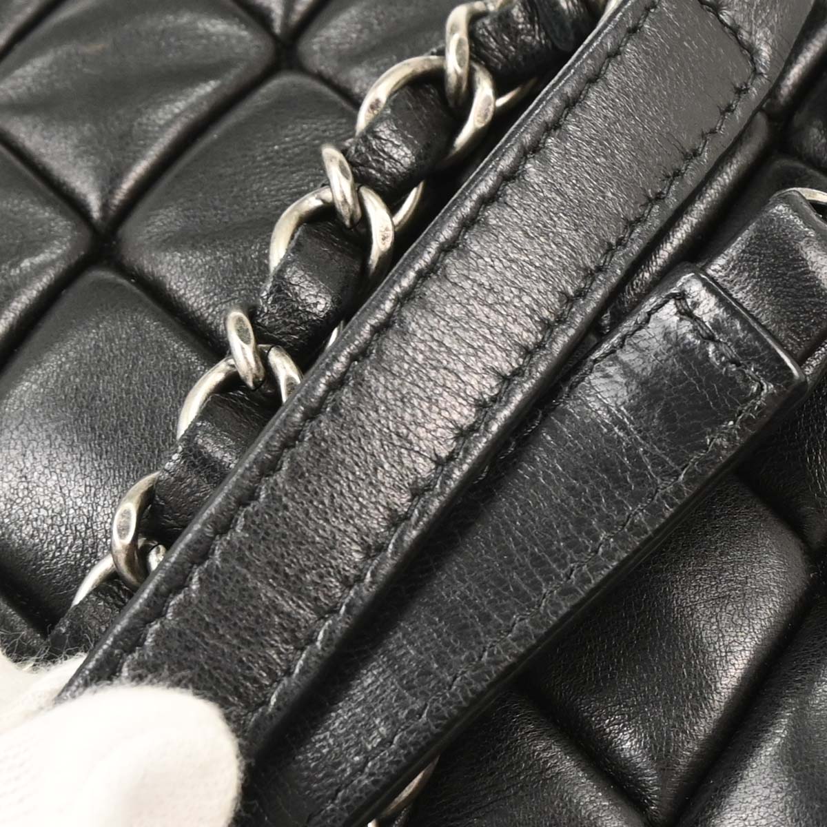 Chanel Black Lambskin Tote Shoulder Bag