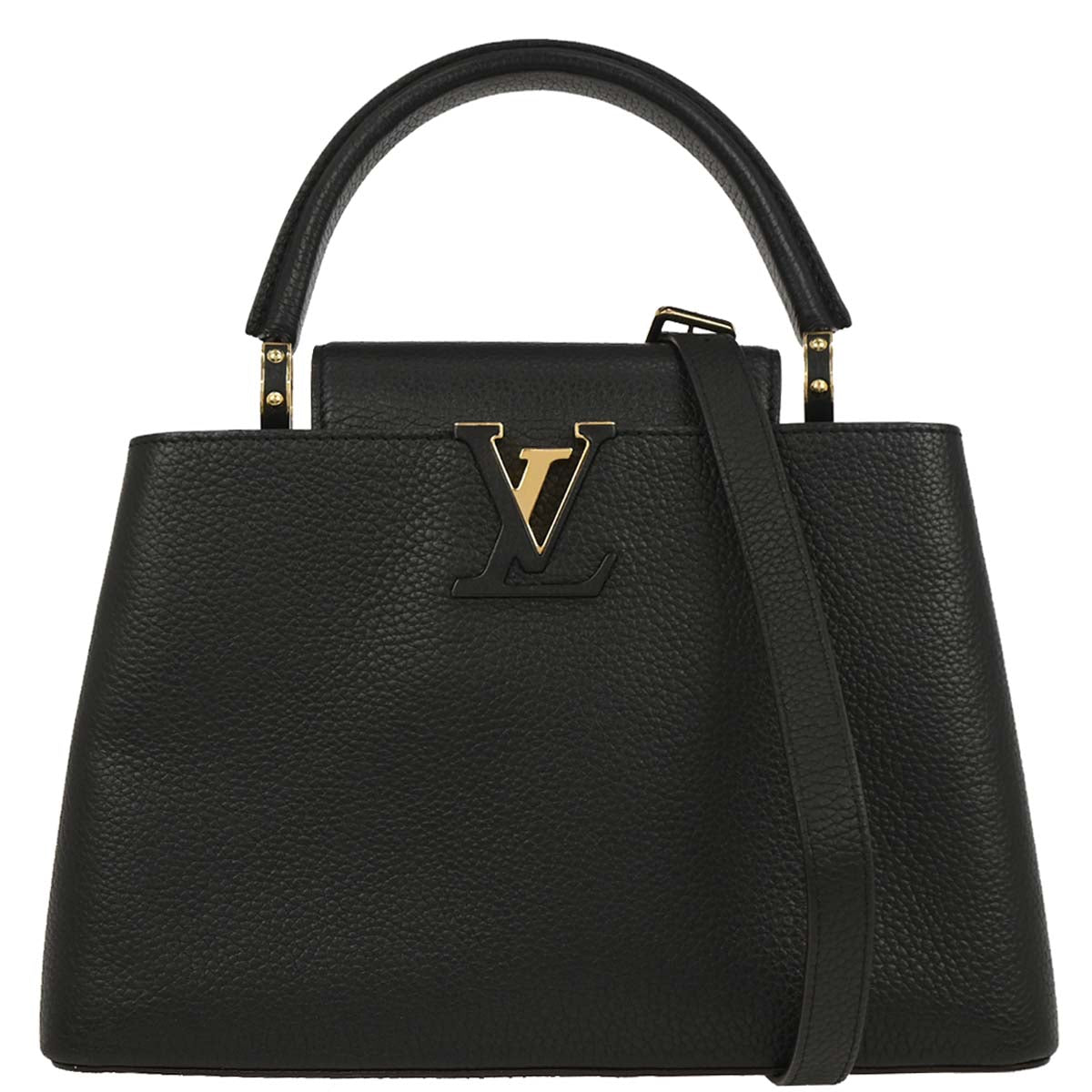 Louis Vuitton Black Capucines MM 2way Handbag M24727