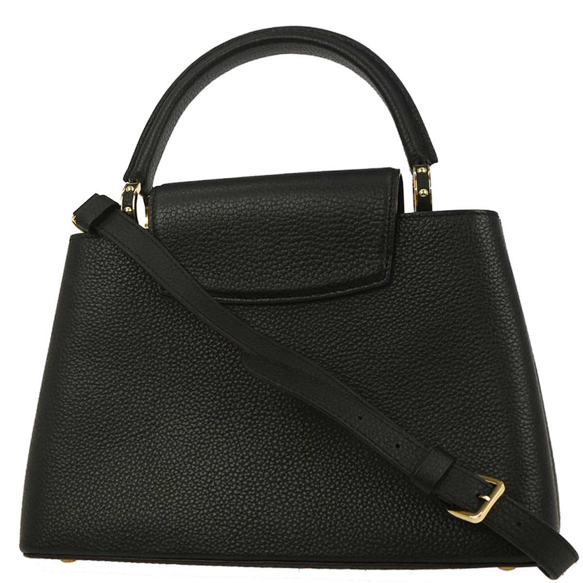 Louis Vuitton Black Capucines MM 2way Handbag M24727
