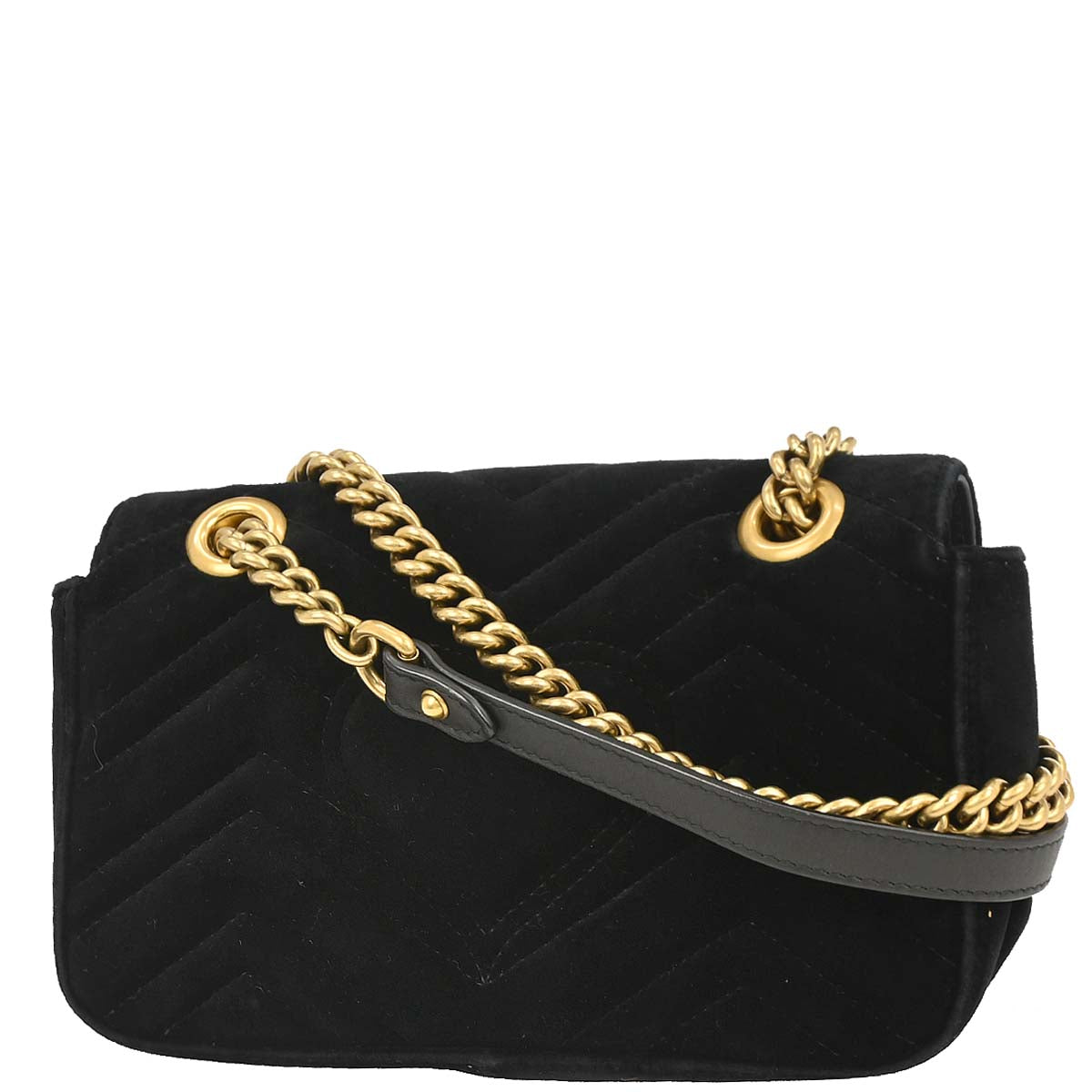 Gucci Black Velvet Marmont Shoulder Bag