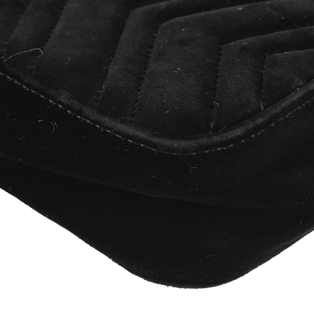 Gucci Black Velvet Marmont Shoulder Bag