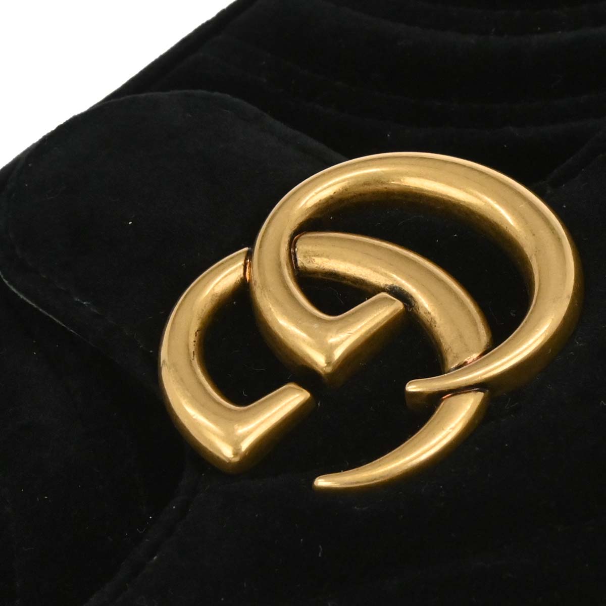 Gucci Black Velvet Marmont Shoulder Bag