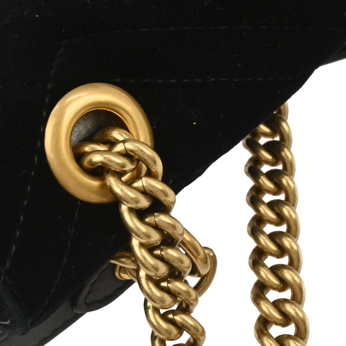 Gucci Black Velvet Marmont Shoulder Bag