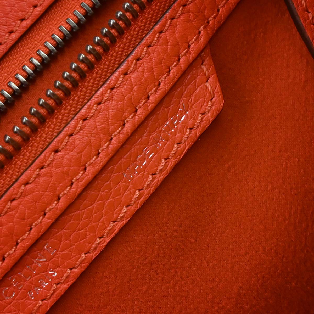 Celine Vermilion Red Micro Luggage Handbag