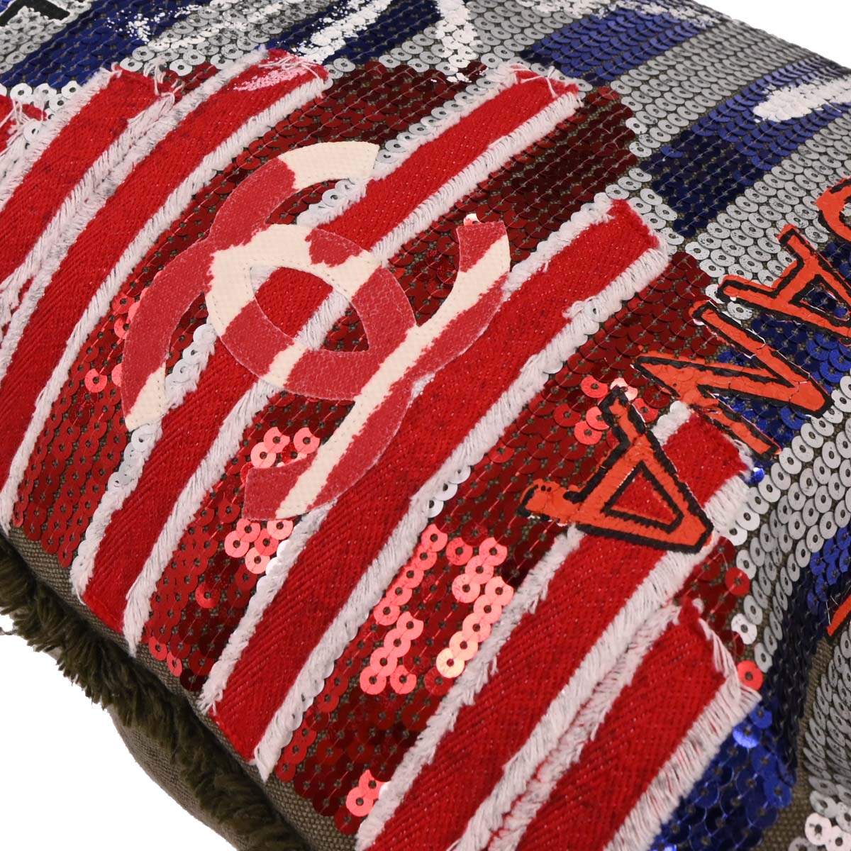 Chanel Gray Canvas Sequins Paris-Cuba Cubano Trip Backpack