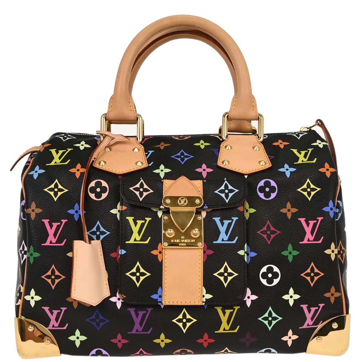 Louis Vuitton Black Monogram Multicolor Speedy 30 Handbag M92642