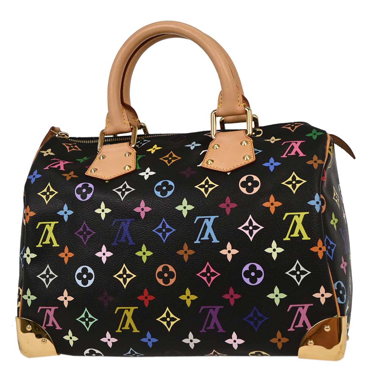 Louis Vuitton Black Monogram Multicolor Speedy 30 Handbag M92642