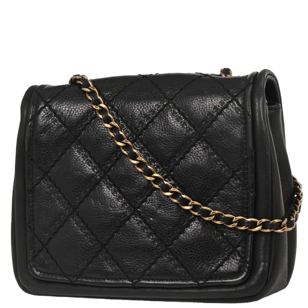 Chanel Black Calfskin Mini Classic Square Flap Bag